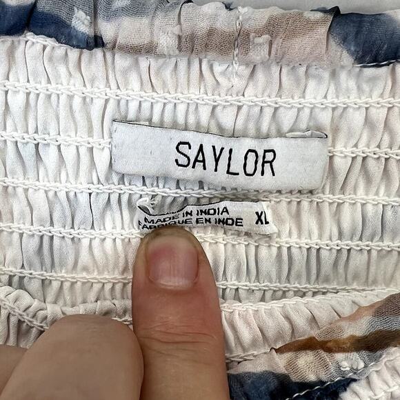 Revolve SAYLOR fitted Ruched watercolor print mini skirt SZ XL - Picture 5 of 8